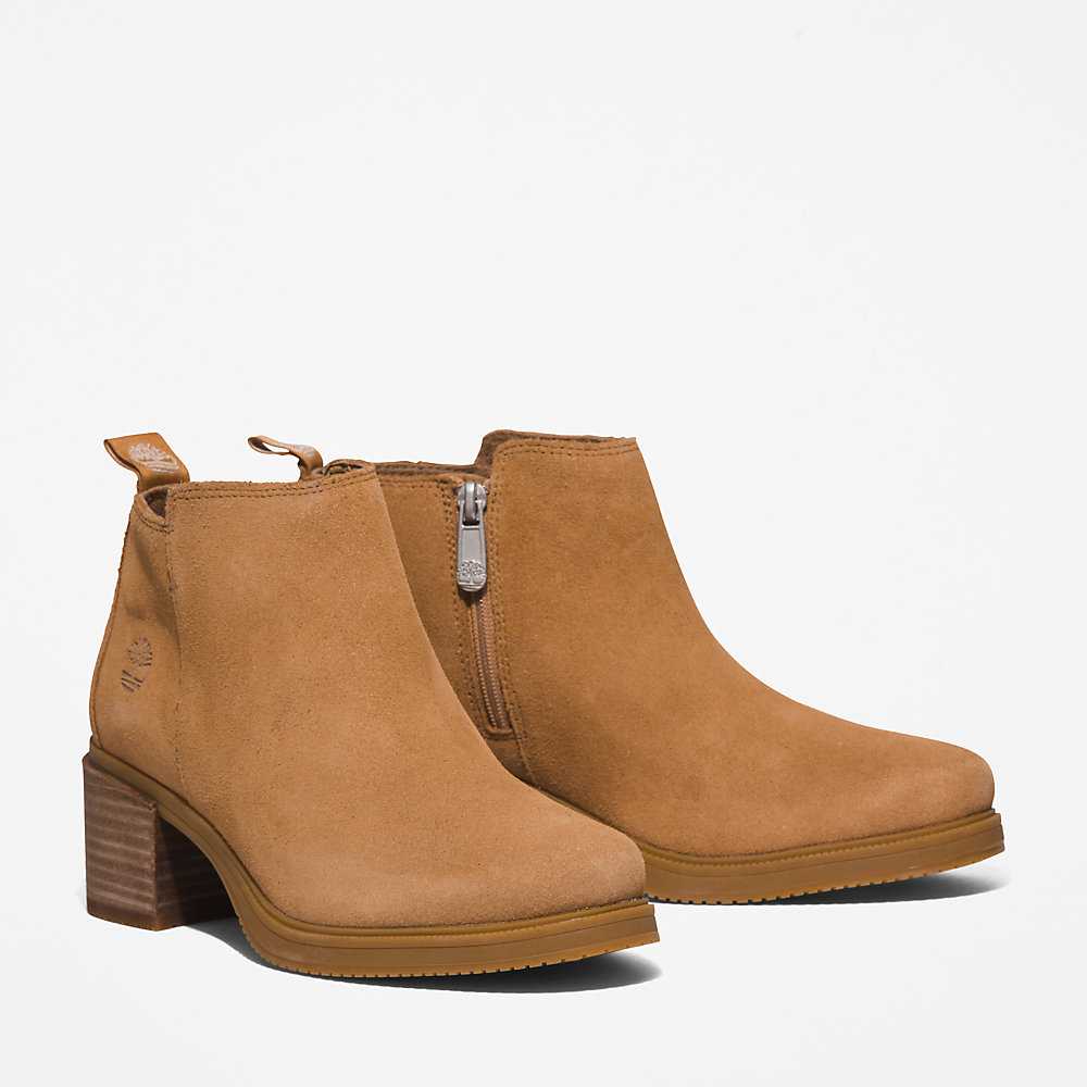 Beige Women's Timberland Dalston Vibe Booties | Israel-0321845