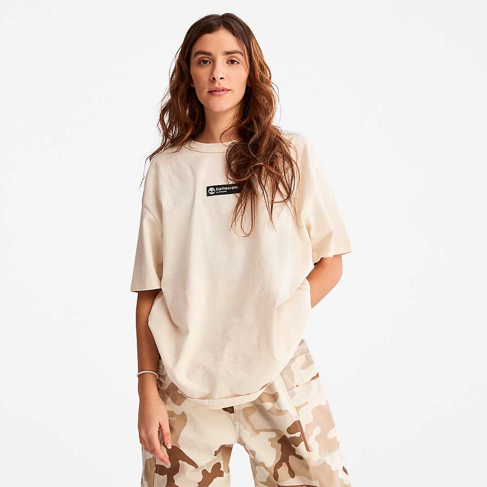 Beige Women's Timberland Earthkeepers T Shirts | Israel-4837560