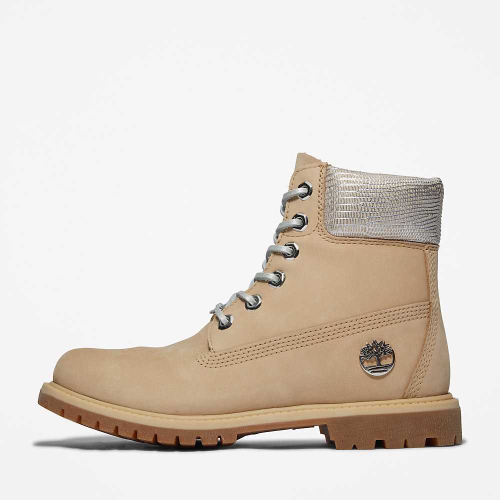 Beige Women's Timberland Premium® 6 Inch Waterproof Boots | Israel-4603157