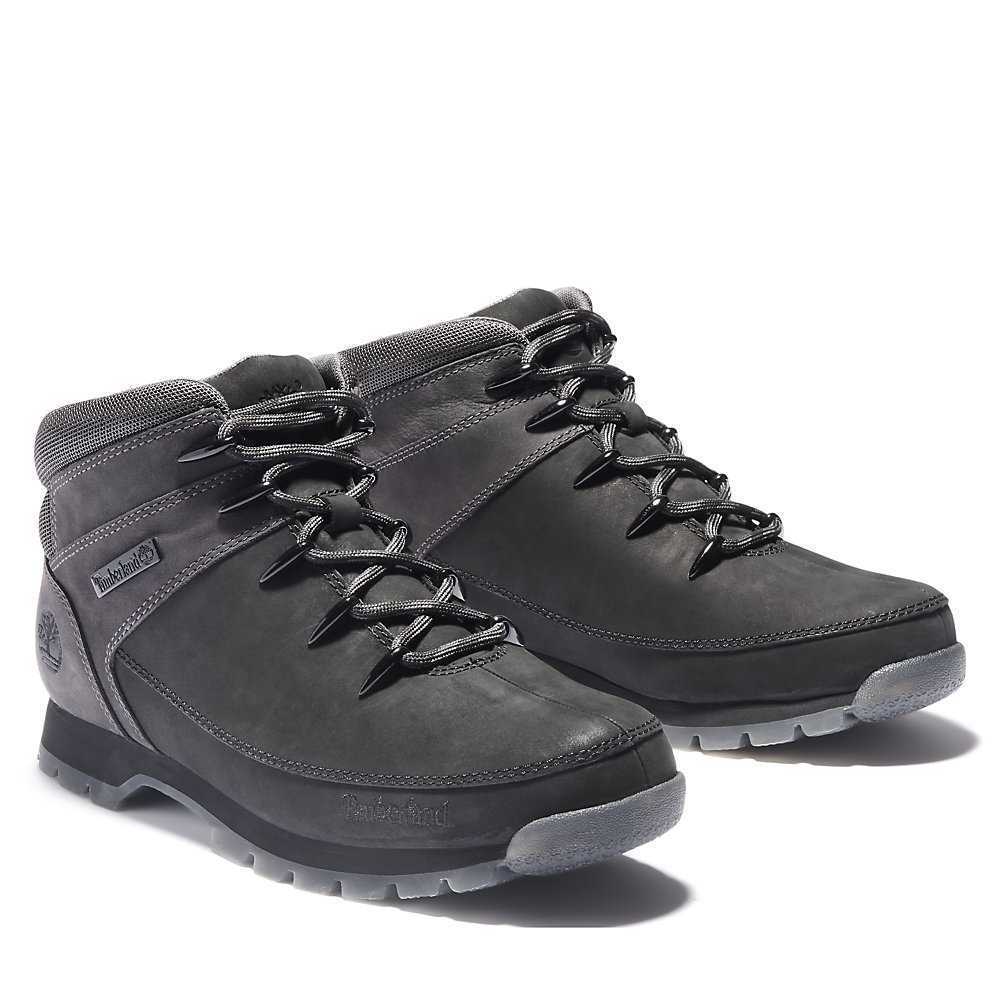 Black/Grey Men's Timberland Euro Sprint Hiking Boots | Israel-8921347