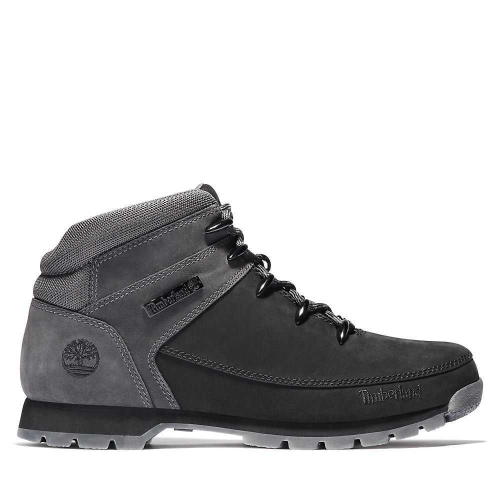 Black/Grey Men\'s Timberland Euro Sprint Hiking Boots | Israel-8921347