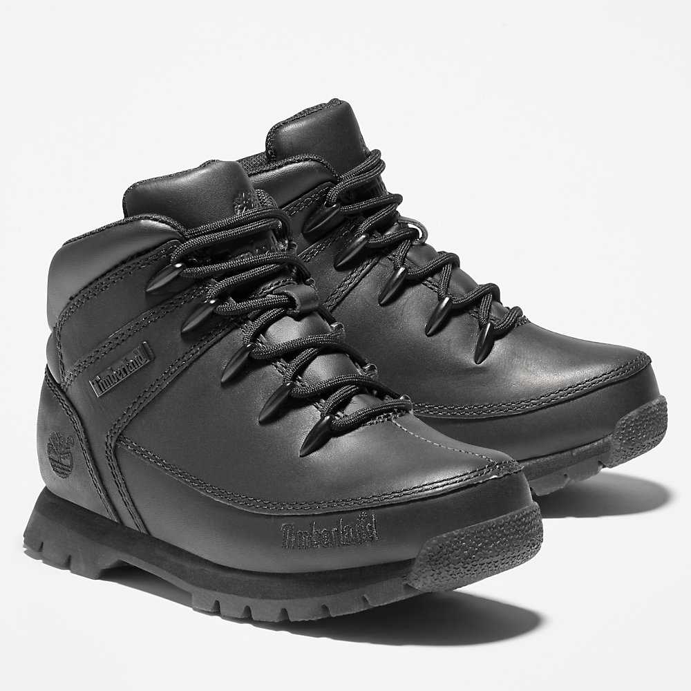 Black Kids' Timberland Euro Sprint Hiking Boots | Israel-4219631