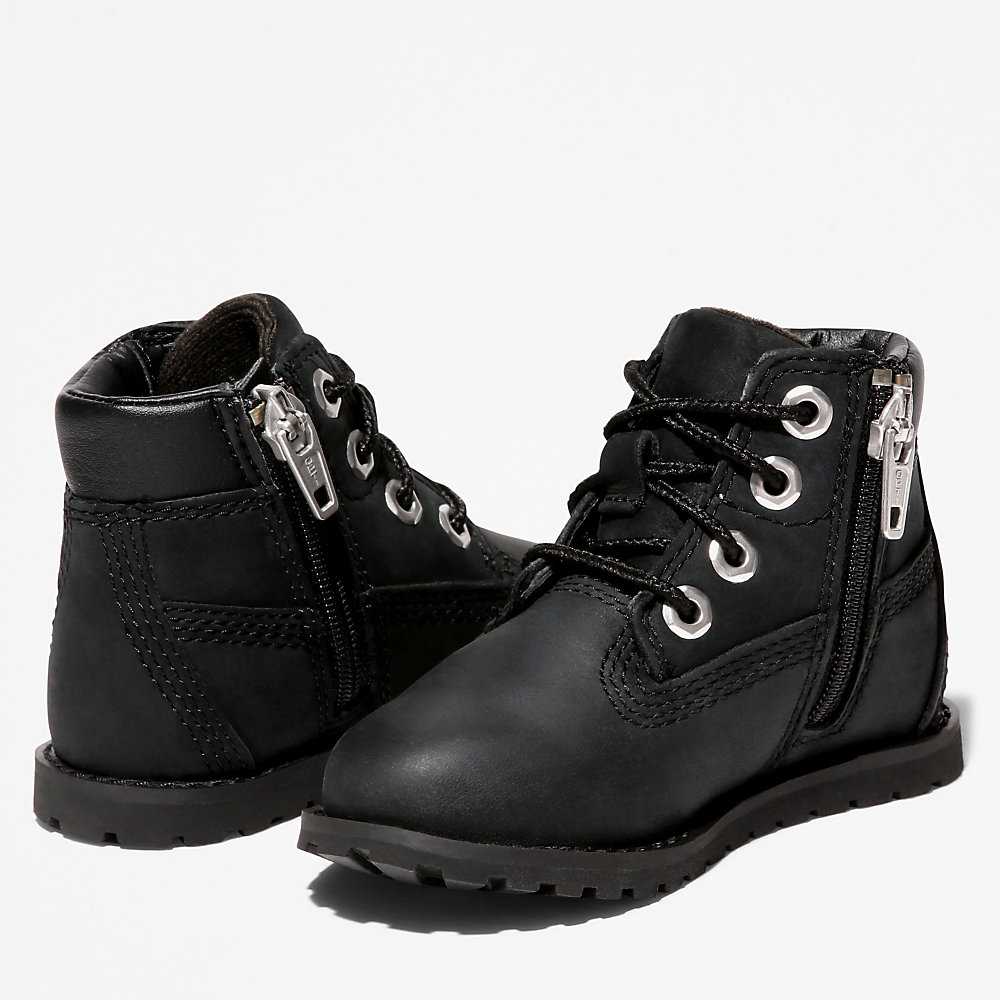 Black Kids' Timberland Pokey Pine 6-Inch Waterproof Boots | Israel-4219646