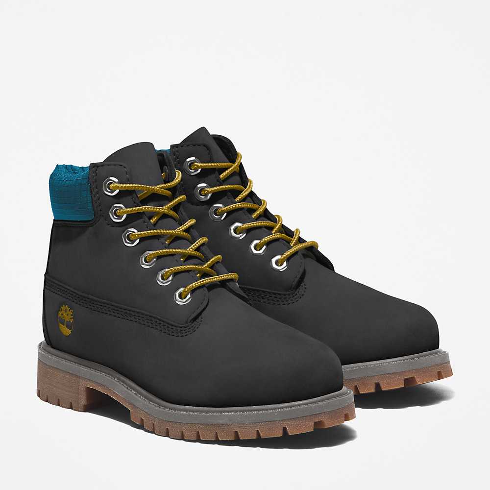 Black Kids' Timberland Premium® 6 Inch Waterproof Boots | Israel-4219589