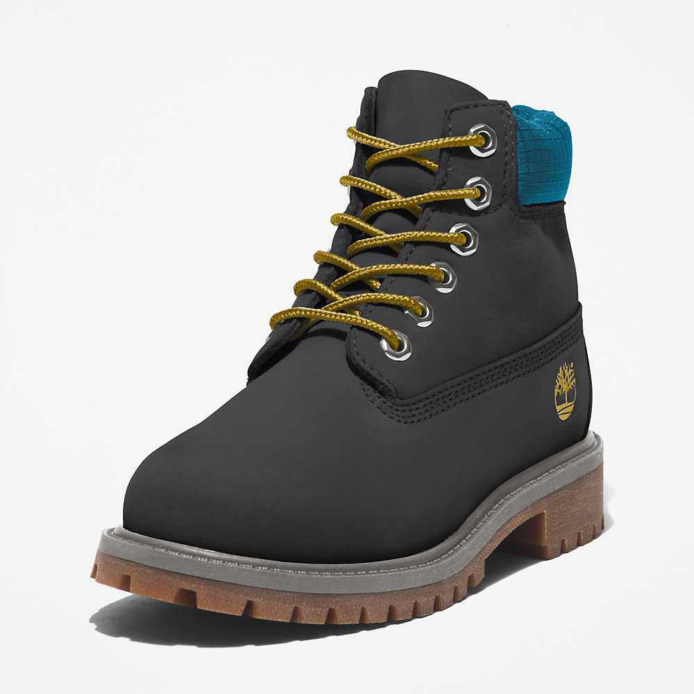 Black Kids' Timberland Premium® 6 Inch Waterproof Boots | Israel-4219589