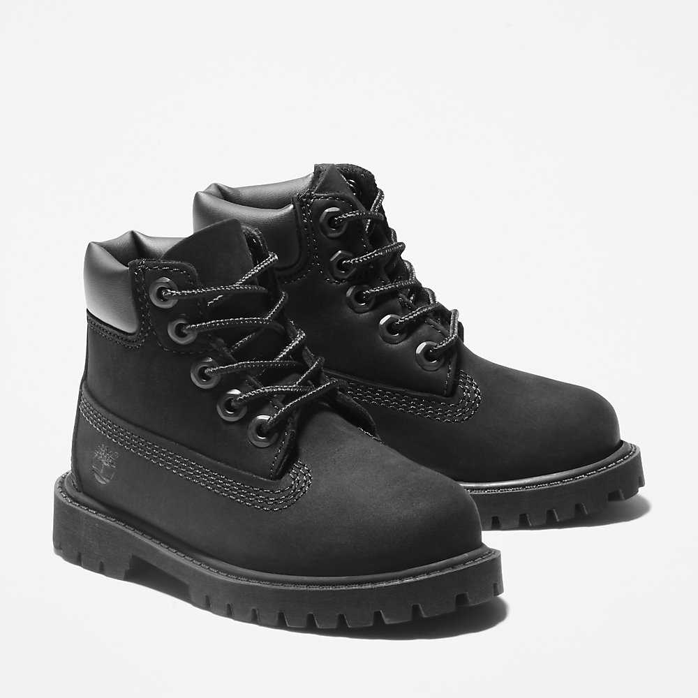 Black Kids' Timberland Premium® 6 Inch Waterproof Boots | Israel-4219604