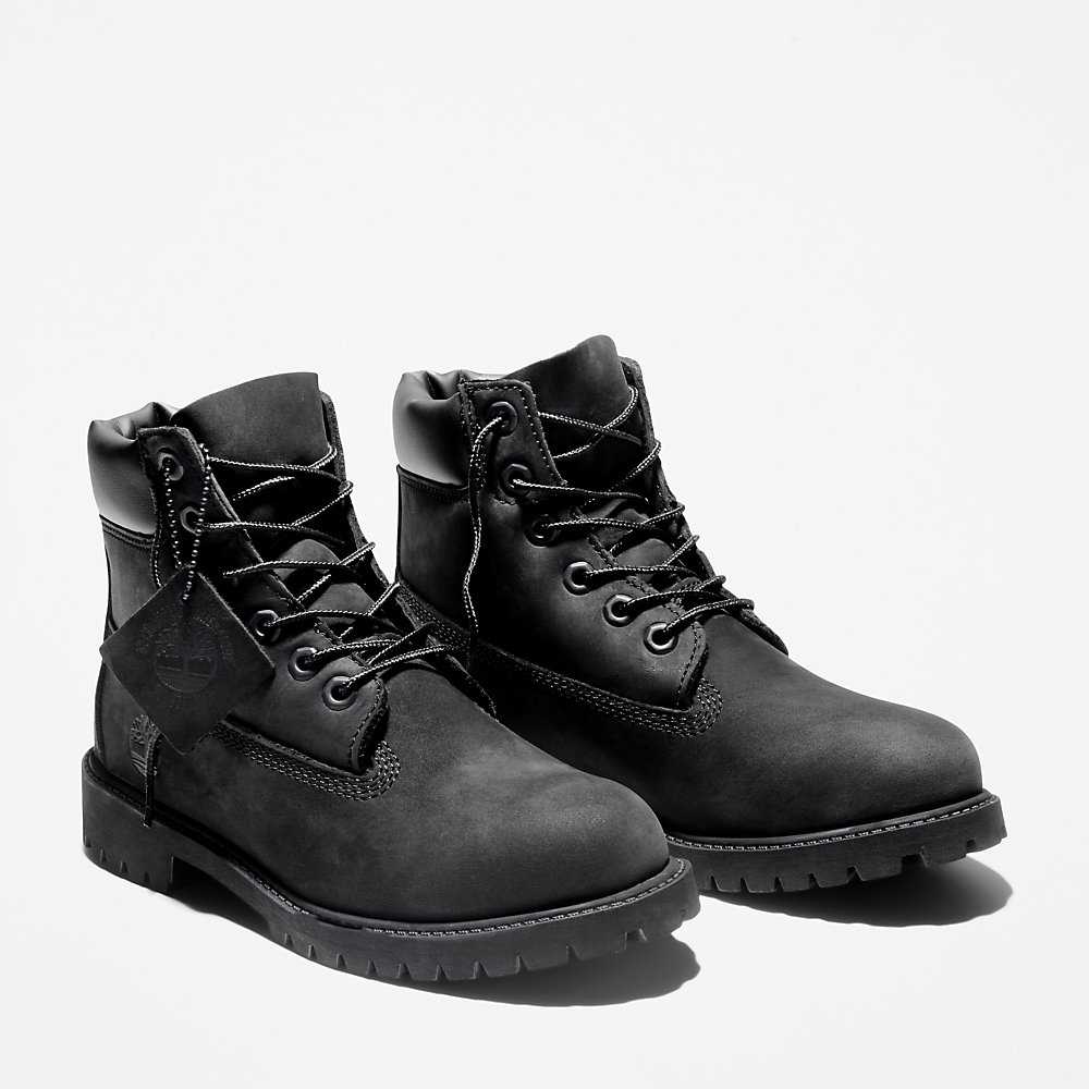 Black Kids' Timberland Premium® 6 Inch Waterproof Boots | Israel-4219605