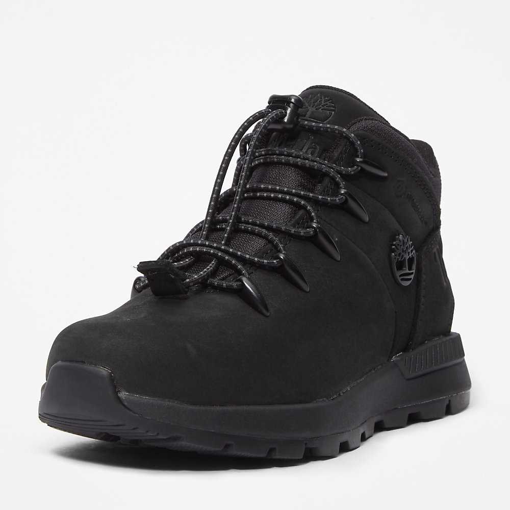 Black Kids' Timberland Sprint Trekker Mid Hiking Boots | Israel-4219503