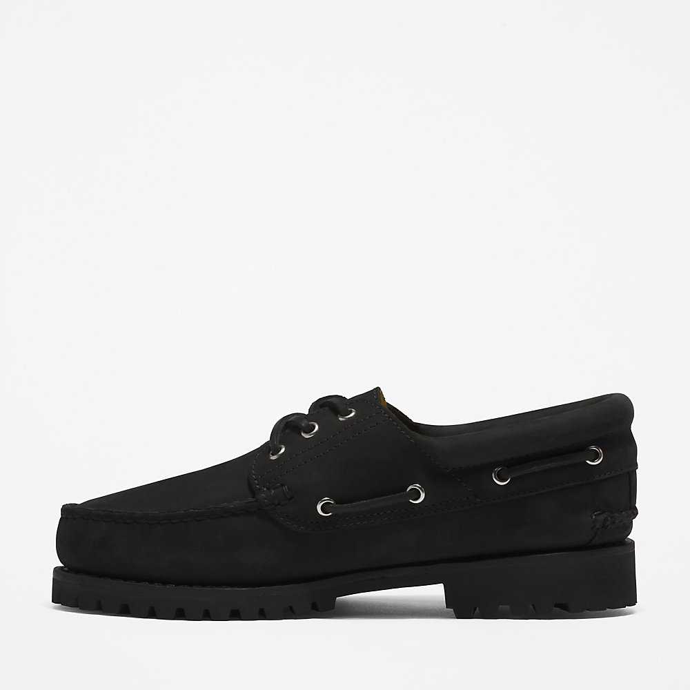 Black Men's Timberland 3-Eye Lug Boat Shoes | Israel-6718340