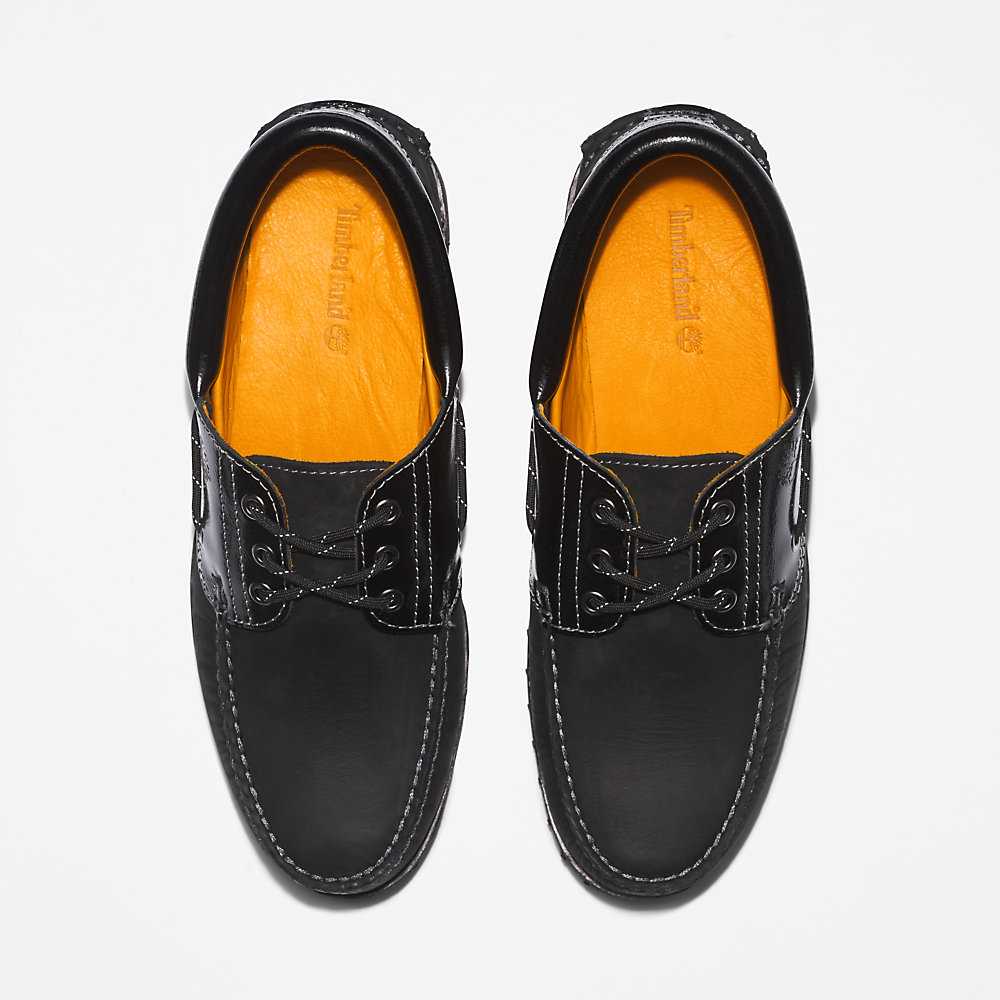 Black Men's Timberland 3-Eye Lug Boat Shoes | Israel-9430682