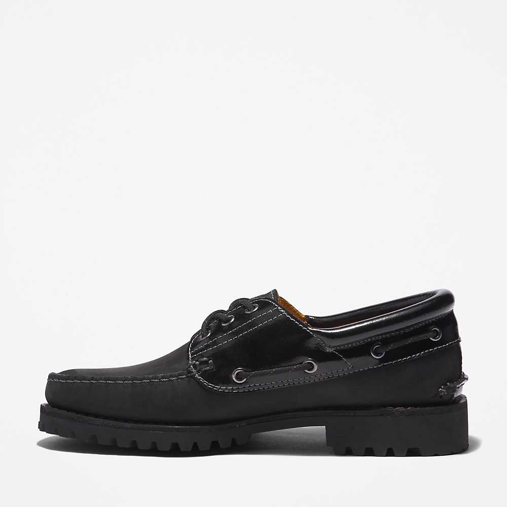 Black Men's Timberland 3-Eye Lug Boat Shoes | Israel-9430682