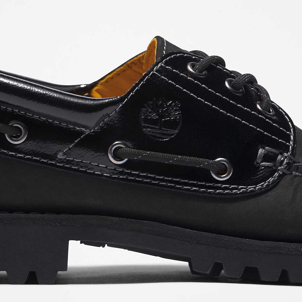 Black Men's Timberland 3-Eye Lug Boat Shoes | Israel-9430682