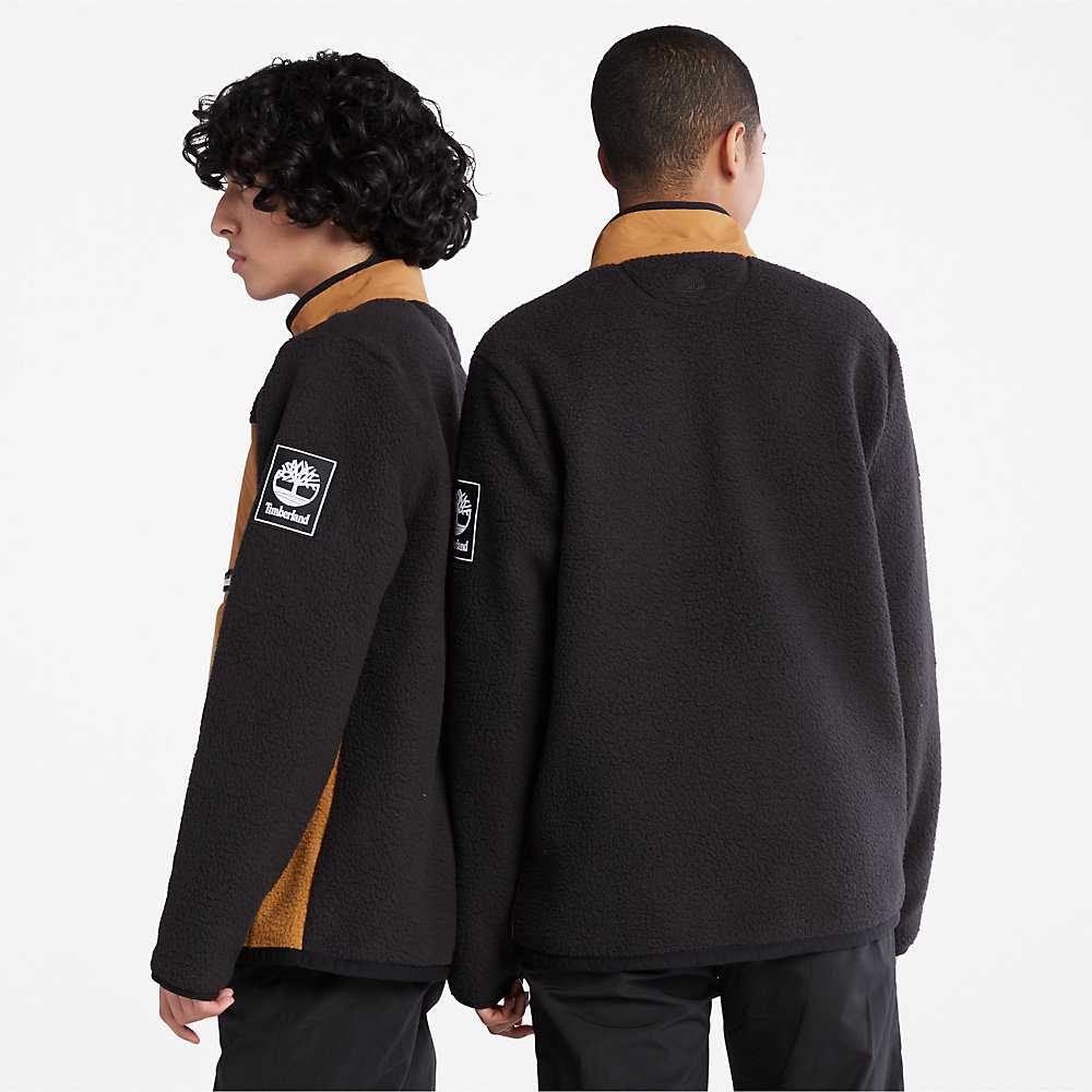 Black Men's Timberland All Gender Outdoor Archive Fleece Jackets | Israel-0273198