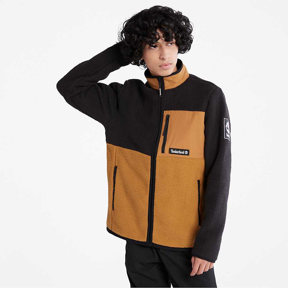 Black Men's Timberland All Gender Outdoor Archive Fleece Jackets | Israel-0273198