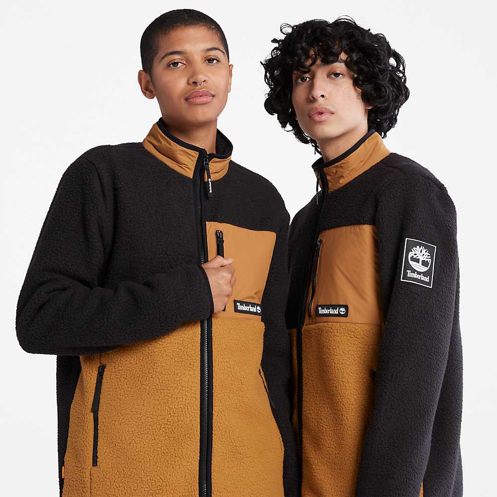 Black Men's Timberland All Gender Outdoor Archive Fleece Jackets | Israel-0273198