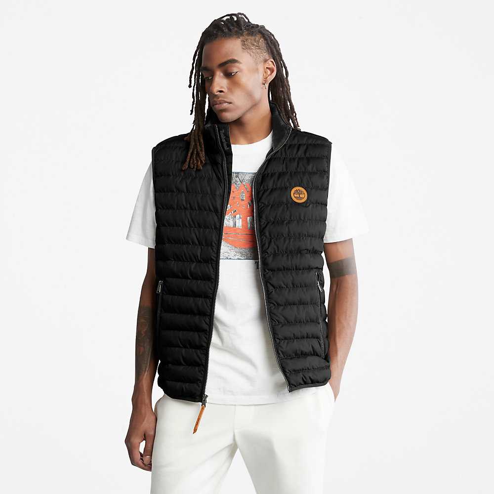 Black Men\'s Timberland Axis Peak Vest | Israel-9230478