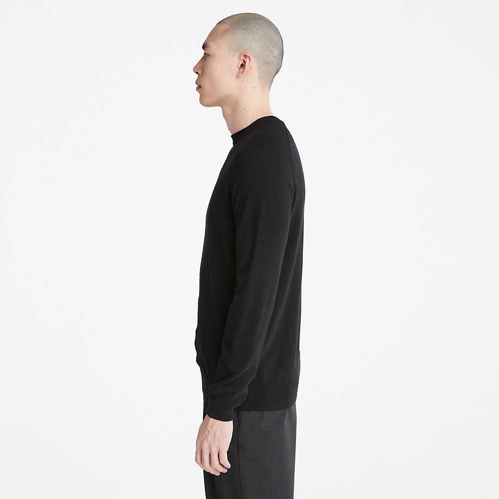 Black Men's Timberland Crewneck Sweatshirt | Israel-4278615