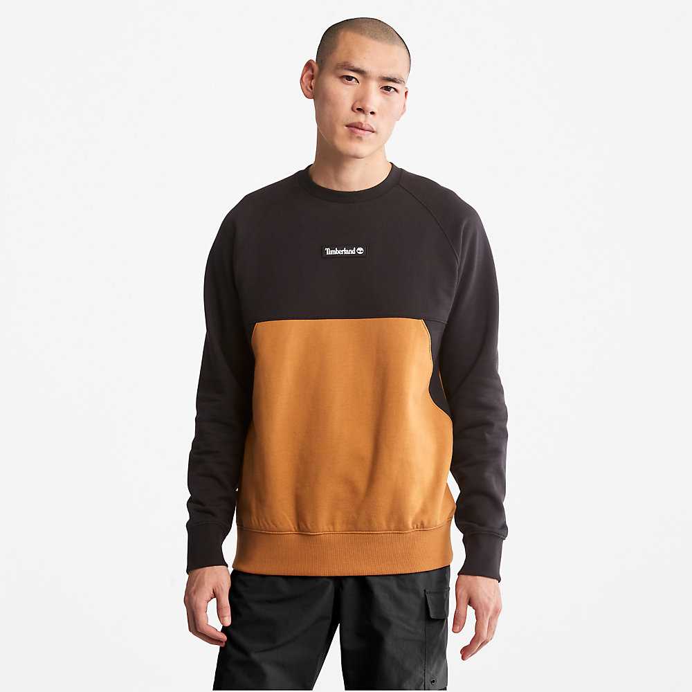 Black Men's Timberland Cut-and-Sew Sweatshirt | Israel-6475013