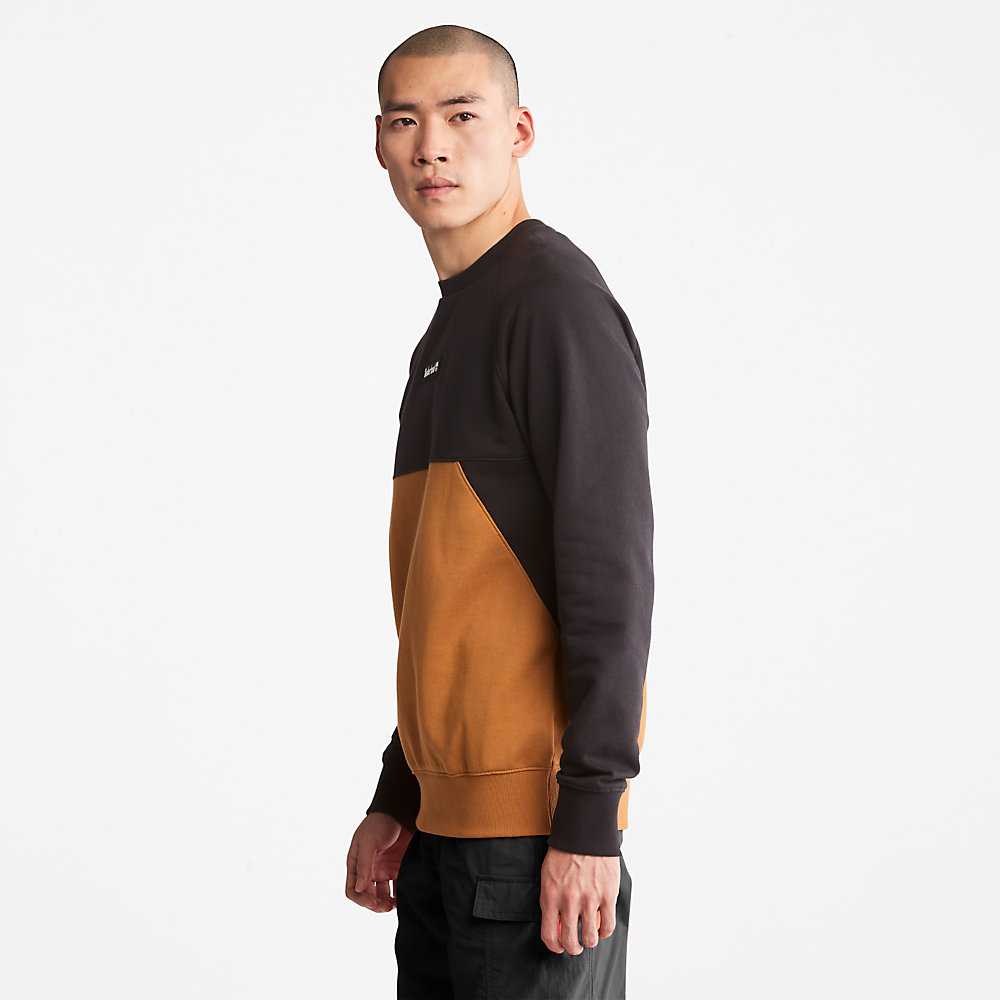 Black Men's Timberland Cut-and-Sew Sweatshirt | Israel-6475013