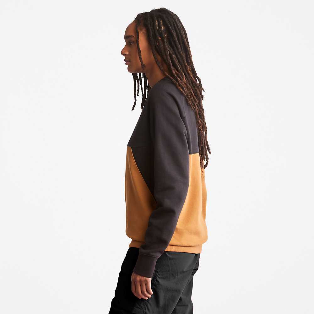 Black Men's Timberland Cut-and-Sew Sweatshirt | Israel-6475013