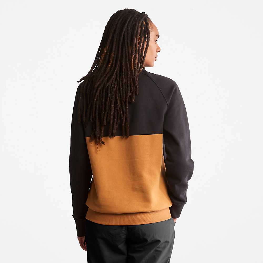 Black Men's Timberland Cut-and-Sew Sweatshirt | Israel-6475013