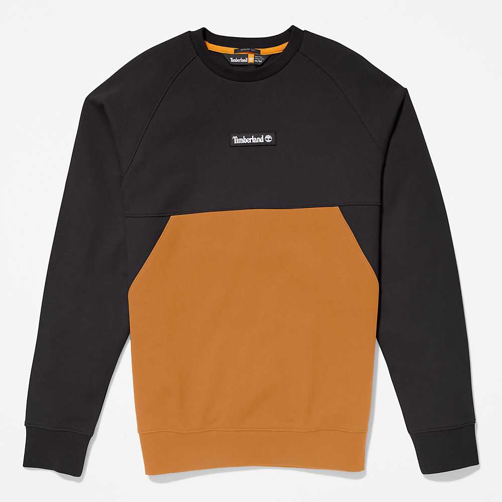 Black Men's Timberland Cut-and-Sew Sweatshirt | Israel-6475013