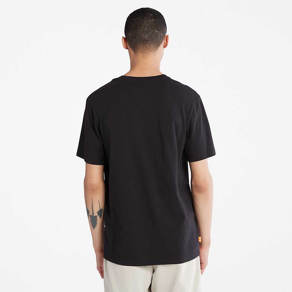 Black Men's Timberland Dotted Tree-logo T Shirts | Israel-1034297