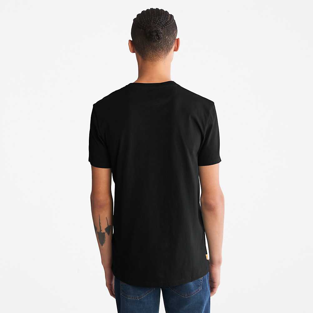 Black Men's Timberland Dunstan River T Shirts | Israel-2503148