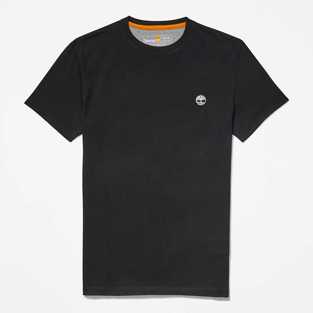 Black Men's Timberland Dunstan River T Shirts | Israel-7058932