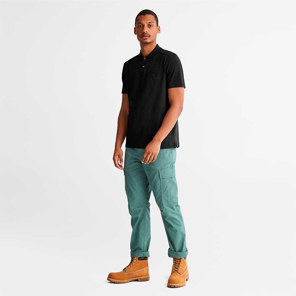 Black Men's Timberland Earthkeepers Polo Shirts | Israel-3290746