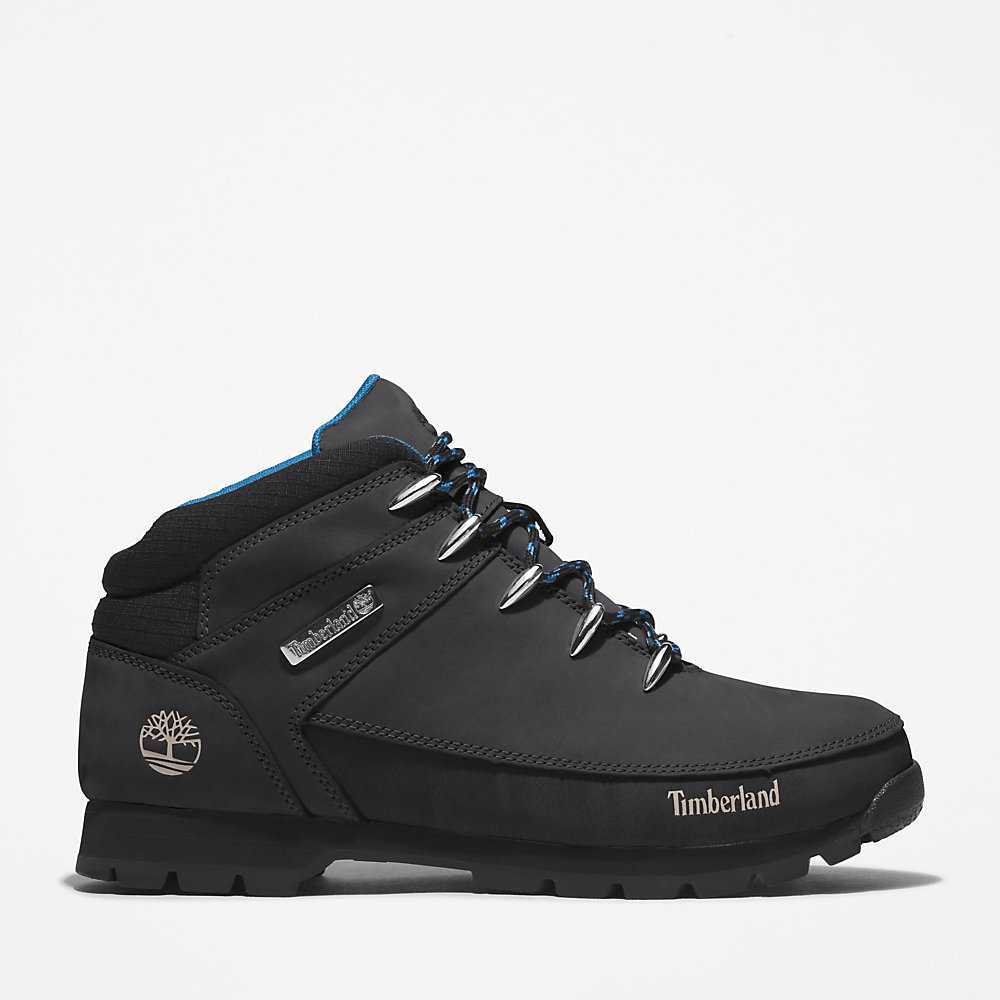 Black Men\'s Timberland Euro Sprint Hiking Boots | Israel-5842907