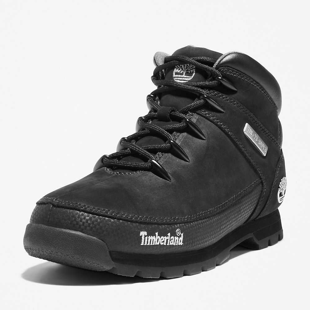 Black Men's Timberland Euro Sprint Mid Hiking Boots | Israel-4908563