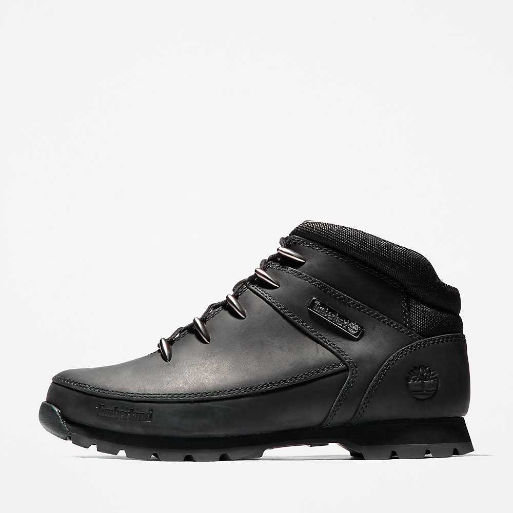 Black Men's Timberland Euro Sprint Mid Hiking Boots | Israel-9375061