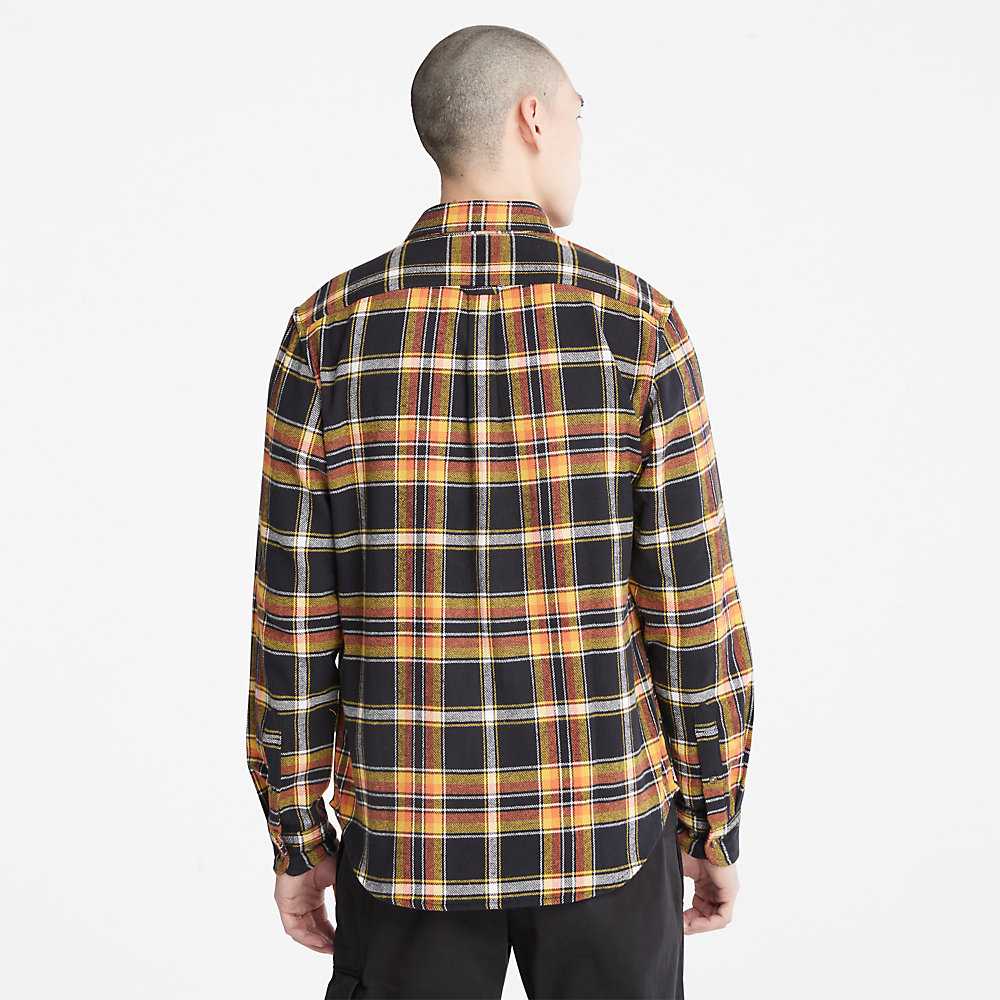 Black Men's Timberland Heavy Flannel Check Shirt | Israel-5976120