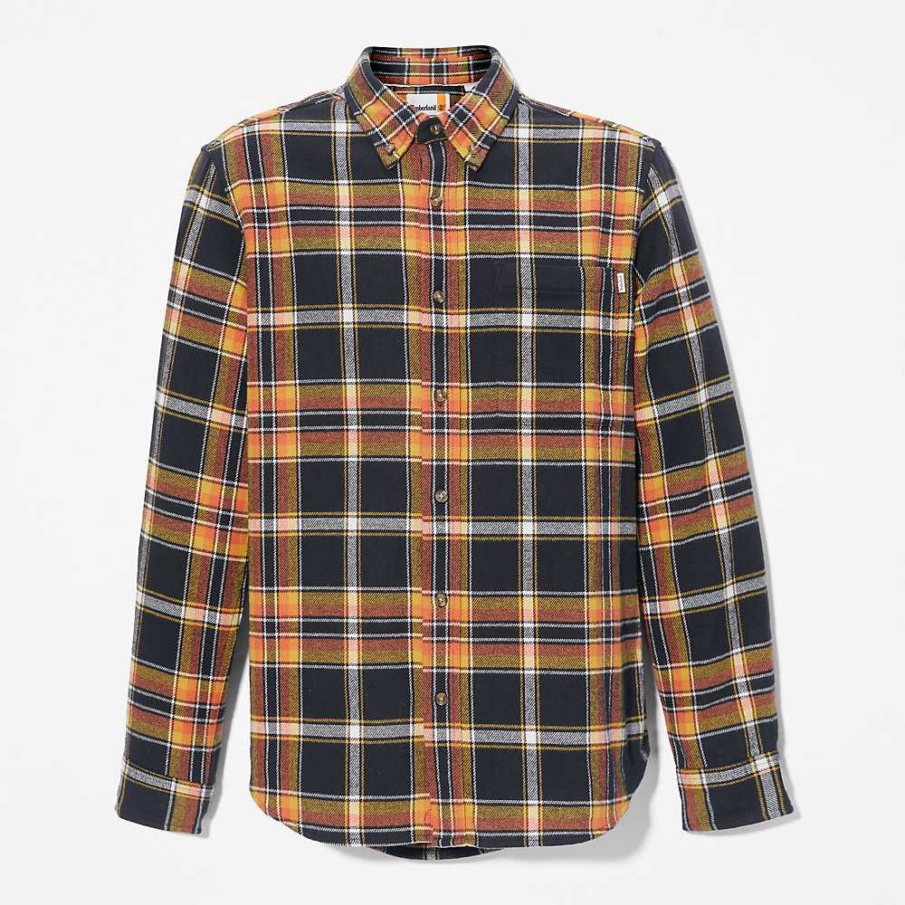 Black Men's Timberland Heavy Flannel Check Shirt | Israel-5976120