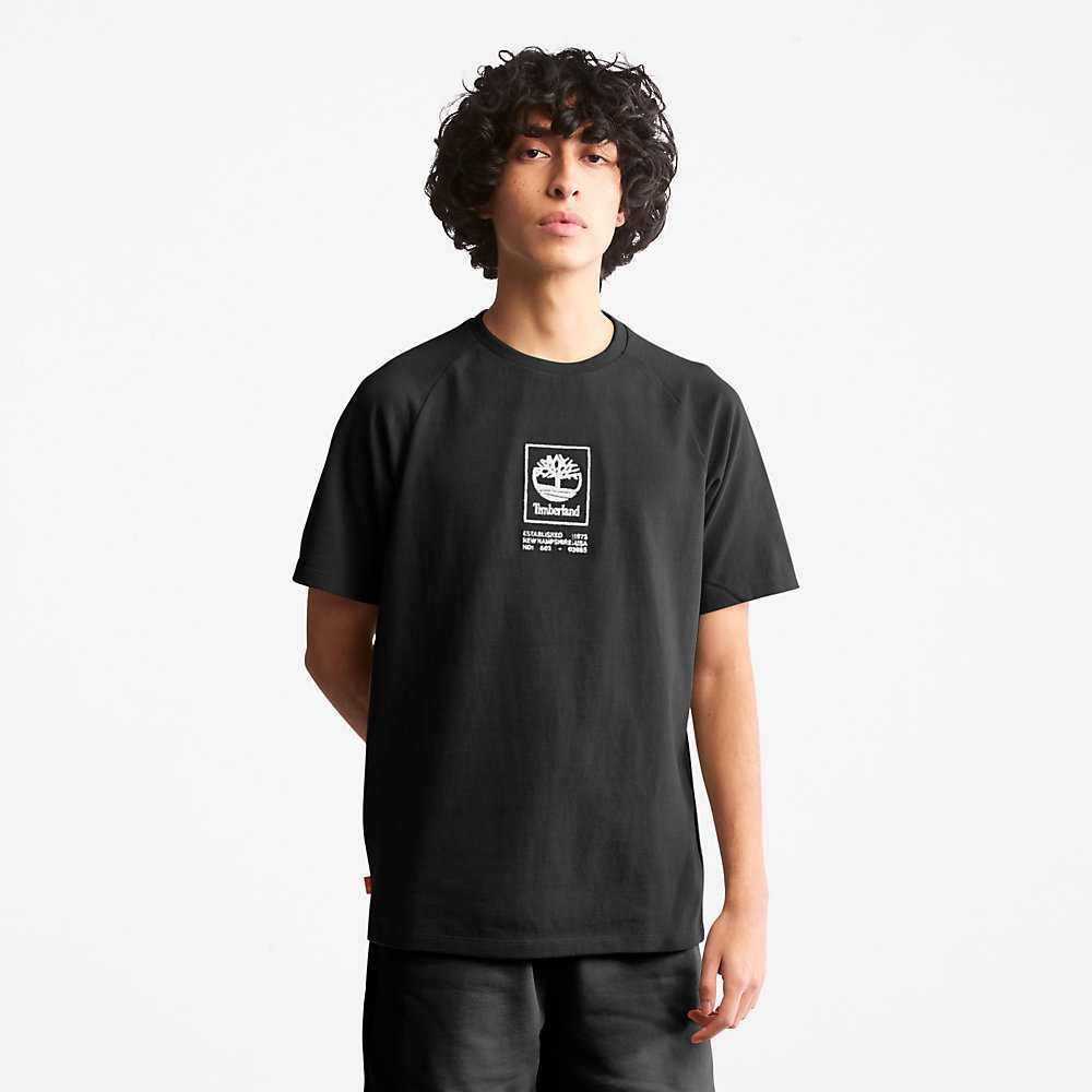 Black Men's Timberland Heavyweight T Shirts | Israel-3529608