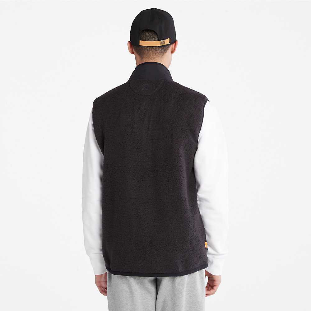 Black Men's Timberland High-pile Vest | Israel-4852936