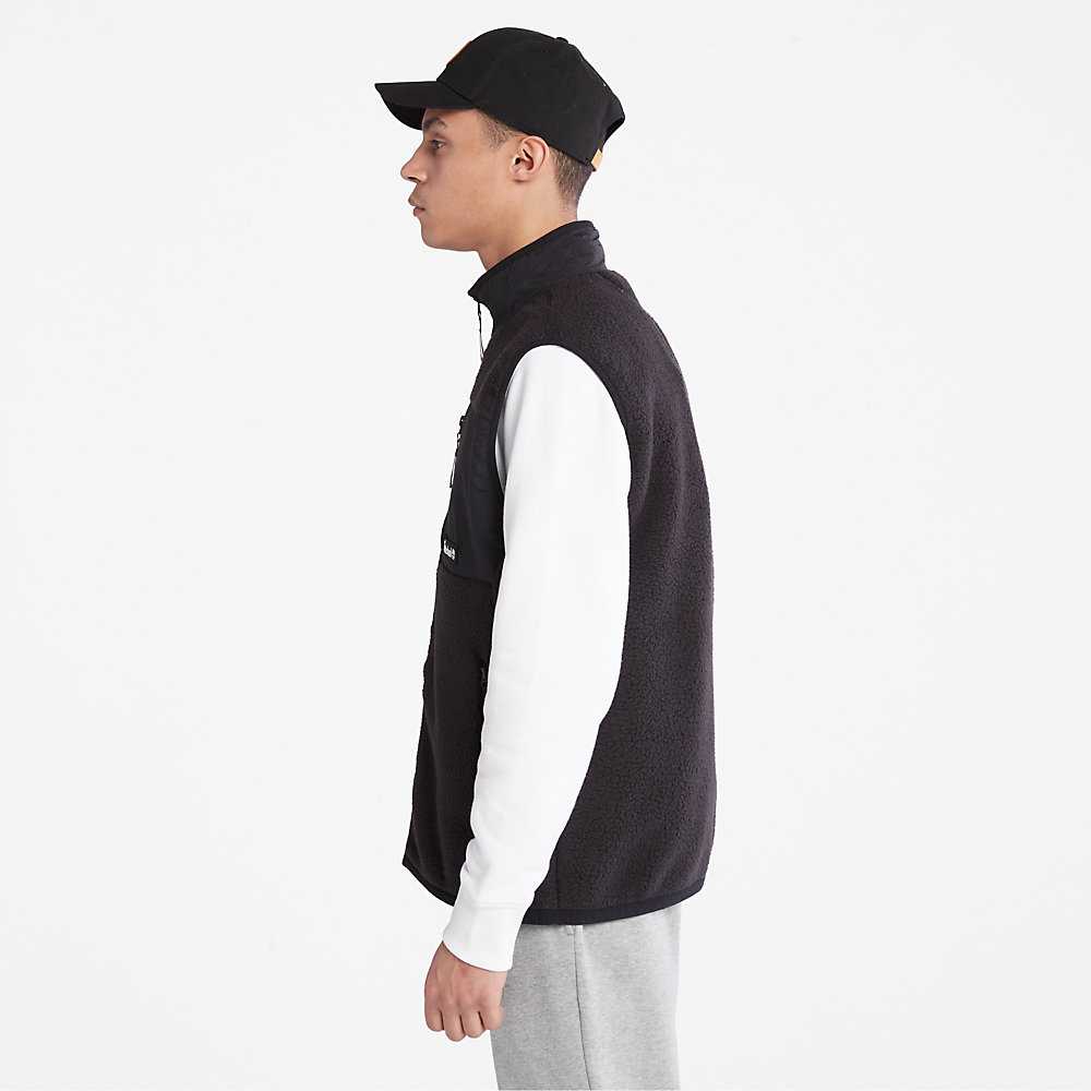 Black Men's Timberland High-pile Vest | Israel-4852936