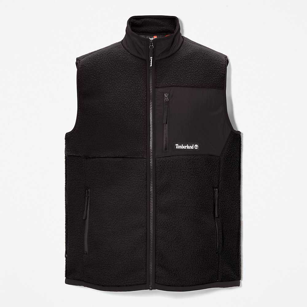 Black Men's Timberland High-pile Vest | Israel-4852936