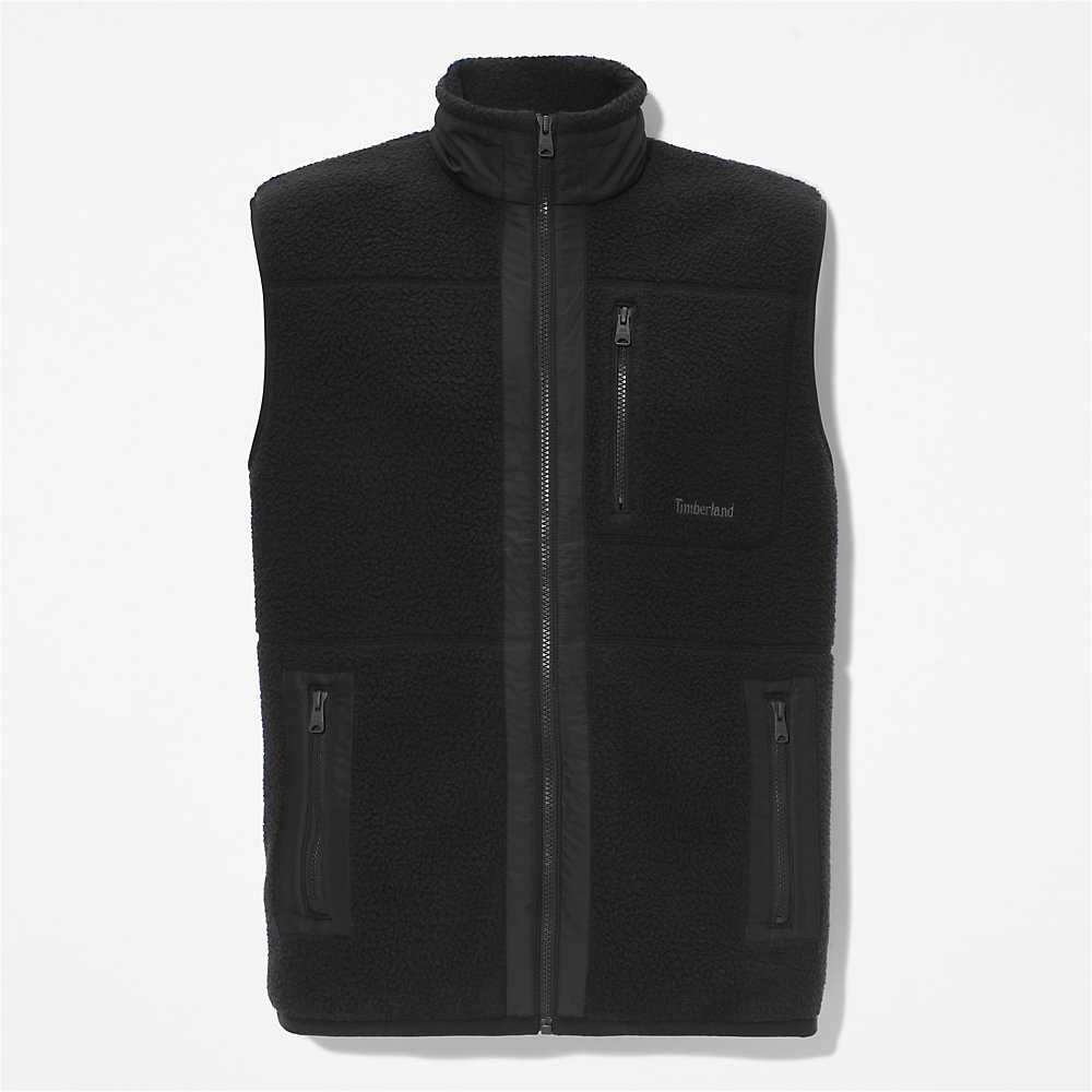 Black Men's Timberland High-pile Vest | Israel-7023165