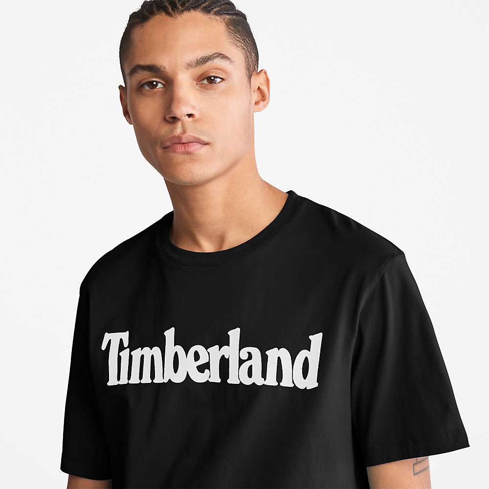 Black Men's Timberland Kennebec River T Shirts | Israel-5964801