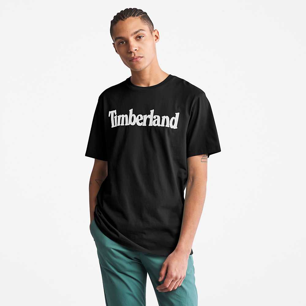 Black Men\'s Timberland Kennebec River T Shirts | Israel-5964801