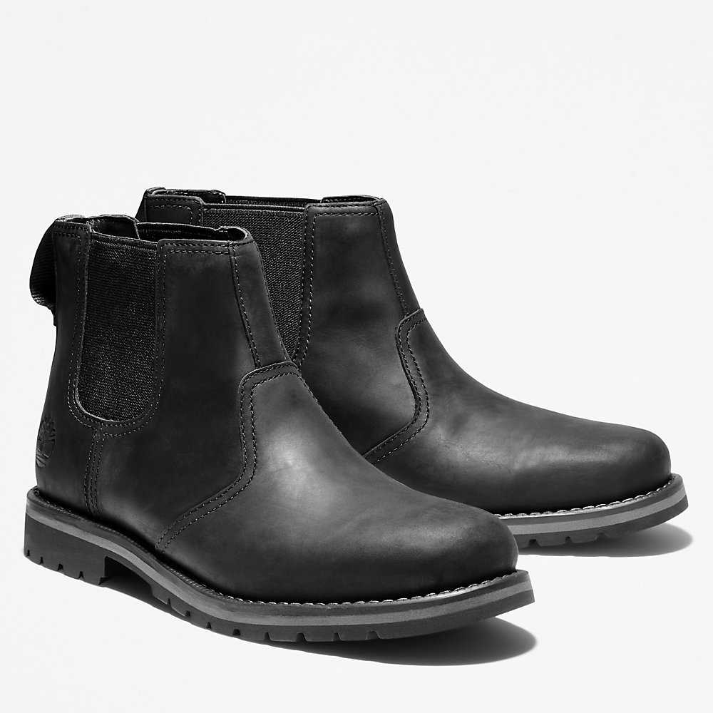 Black Men's Timberland Larchmont Chelsea Boots | Israel-9471026