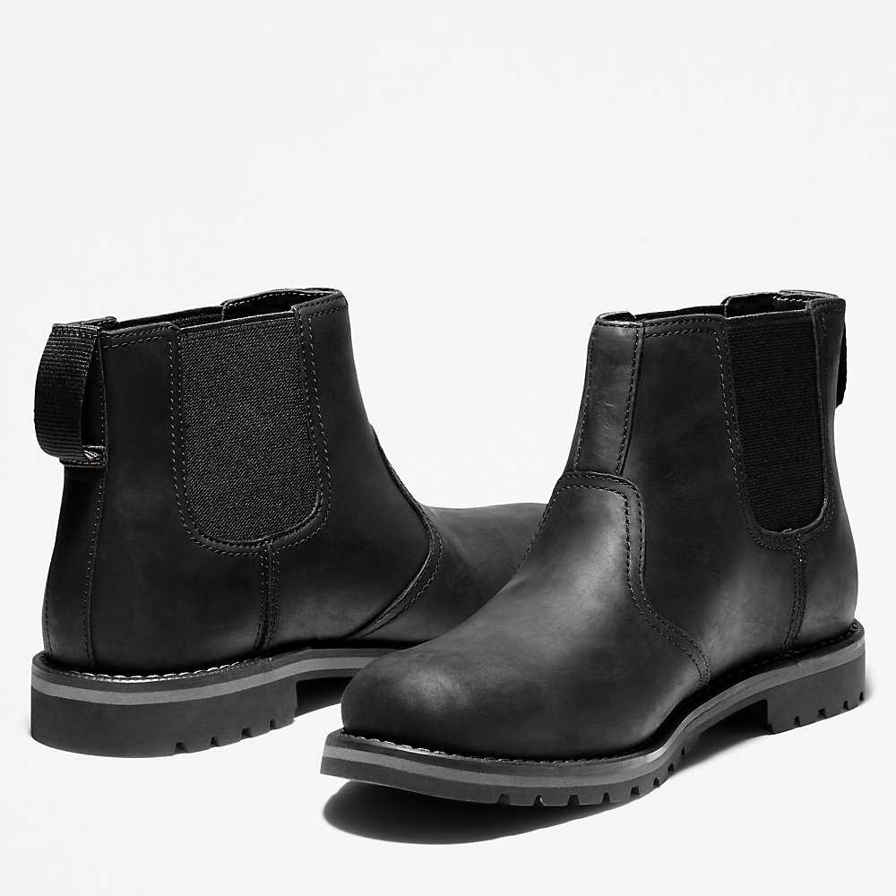 Black Men's Timberland Larchmont Chelsea Boots | Israel-9471026