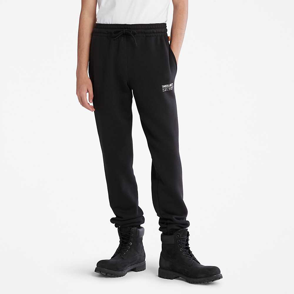 Black Men's Timberland Luxe Comfort Essentials Refibra™ Track Pants | Israel-5013496