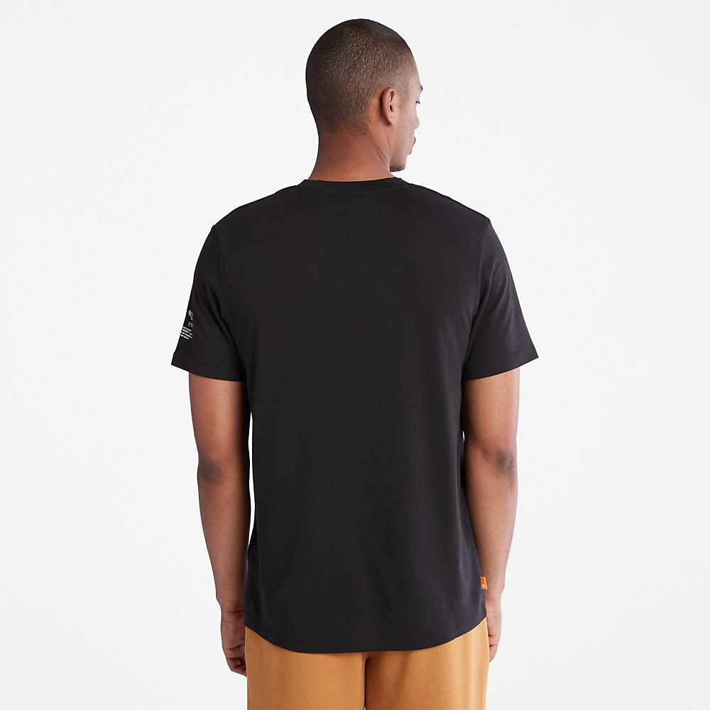 Black Men's Timberland Luxe Comfort Essentials Tencel™ x Refibra™ T Shirts | Israel-5479182