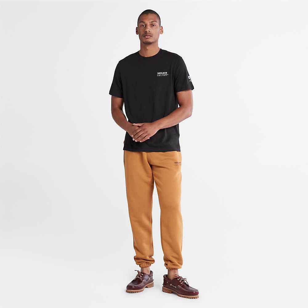 Black Men's Timberland Luxe Comfort Essentials Tencel™ x Refibra™ T Shirts | Israel-5479182