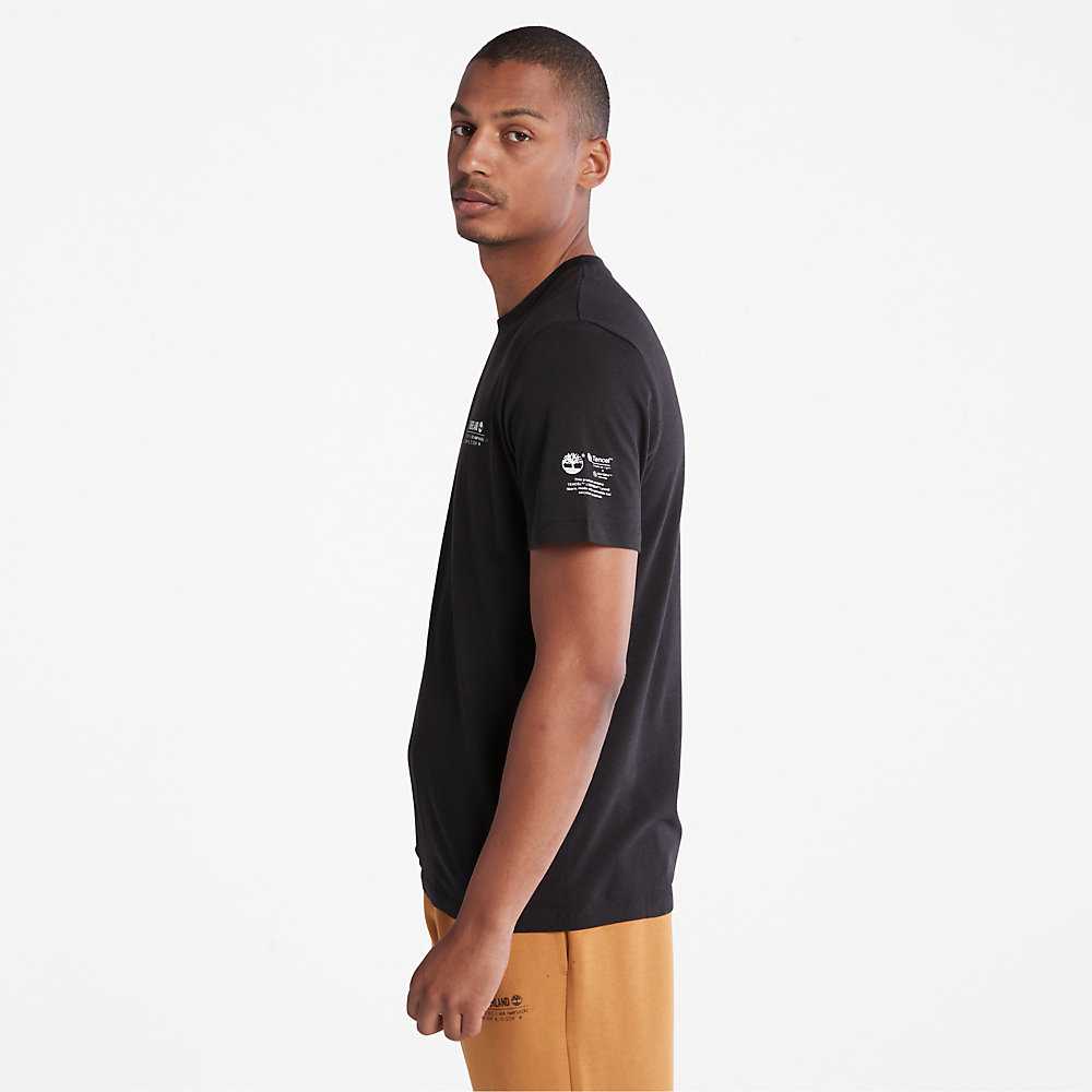 Black Men's Timberland Luxe Comfort Essentials Tencel™ x Refibra™ T Shirts | Israel-5479182