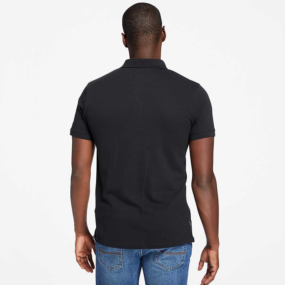 Black Men's Timberland Merrymeeting River Polo Shirts | Israel-2761850