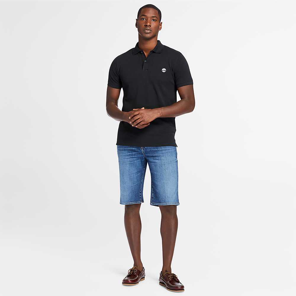 Black Men's Timberland Merrymeeting River Polo Shirts | Israel-2761850